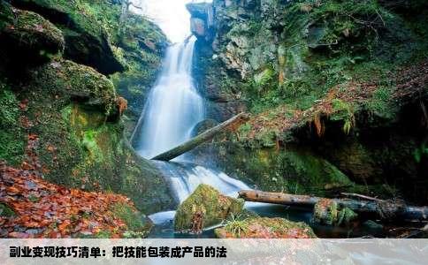 副业变现技巧清单：把技能包装成产品的法