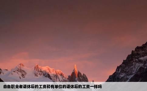 自由职业者退休后的工资和有单位的退休后的工资一样吗