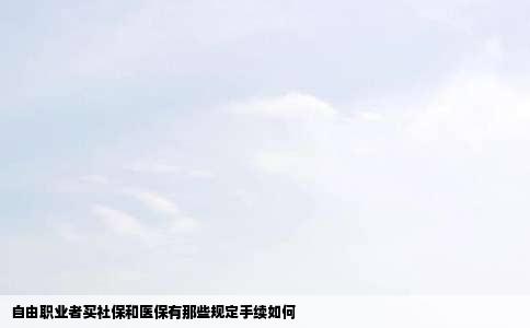 自由职业者买社保和医保有那些规定手续如何