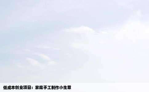 低成本创业项目：家庭手工制作小生意