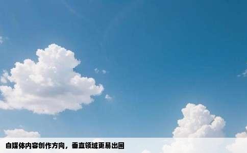 自媒体内容创作方向，垂直领域更易出圈