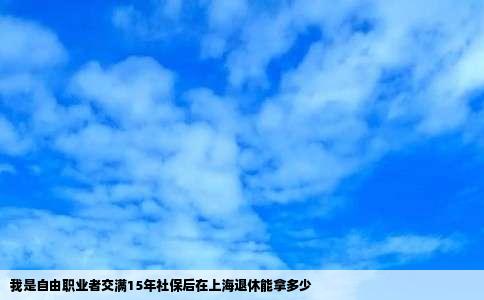 我是自由职业者交满15年社保后在上海退休能拿多少