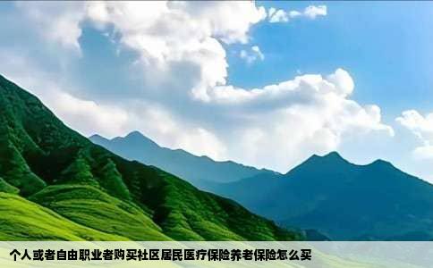 个人或者自由职业者购买社区居民医疗保险养老保险怎么买