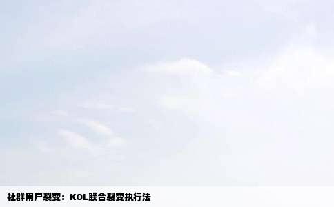 社群用户裂变：KOL联合裂变执行法